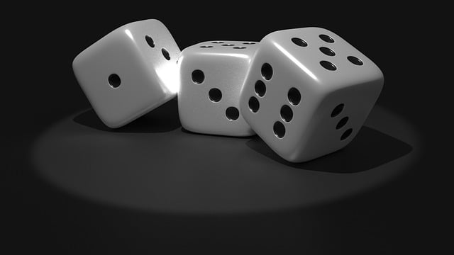 Dice in black background